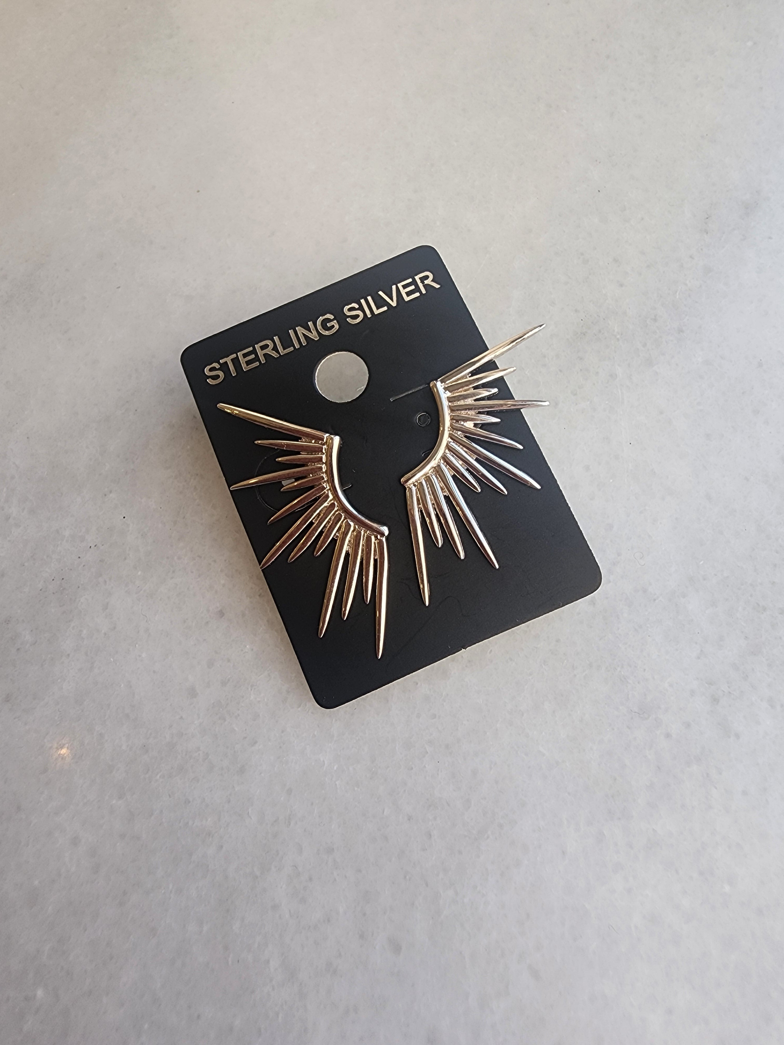 Sterling Silver Burst Earrings