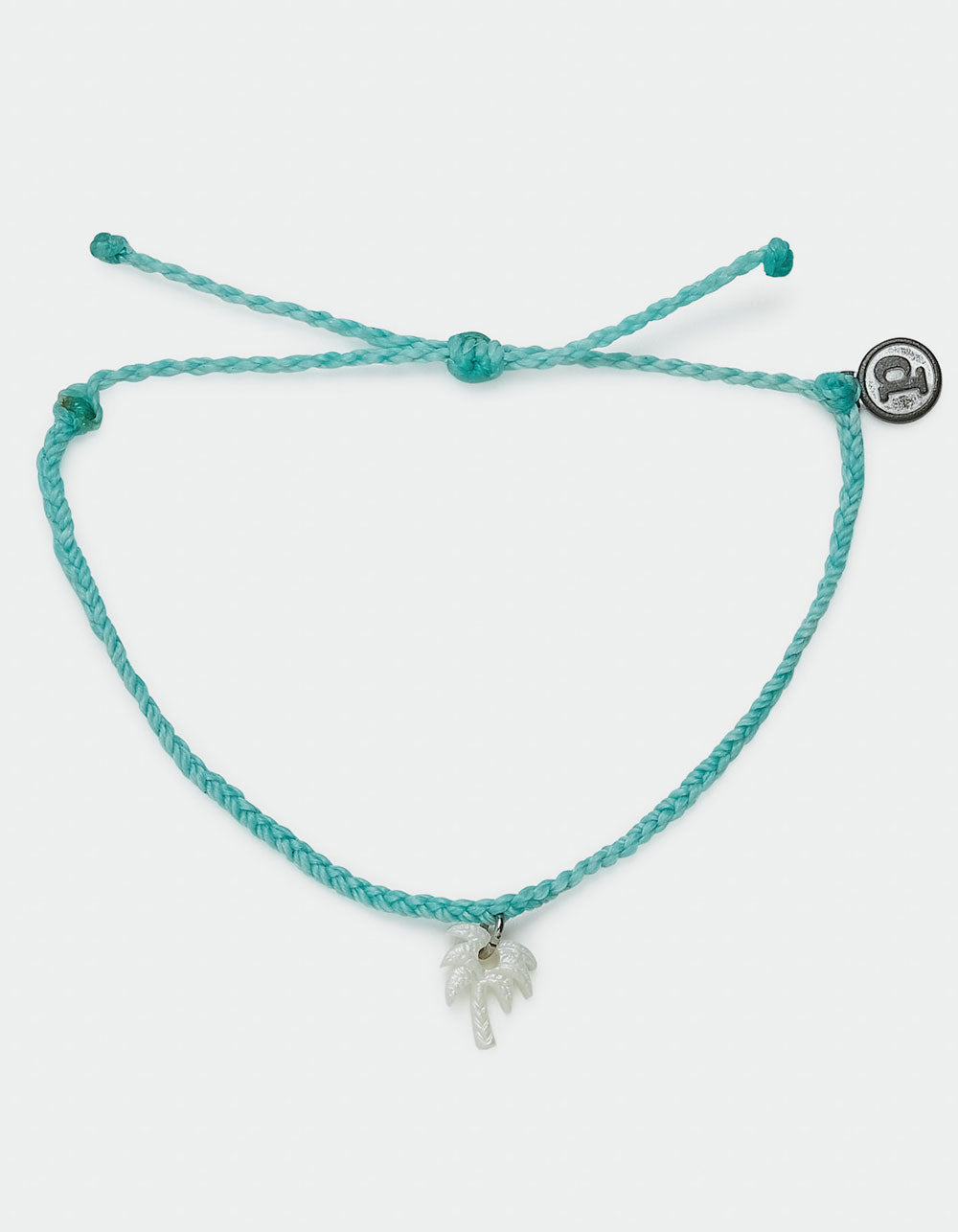 Pura Vida Engraved Mother of Pearl Palm Silver Bracelet -Sea Foam