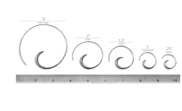 Sikara and Co. Classic Silver Swirly Earrings - Extra Large