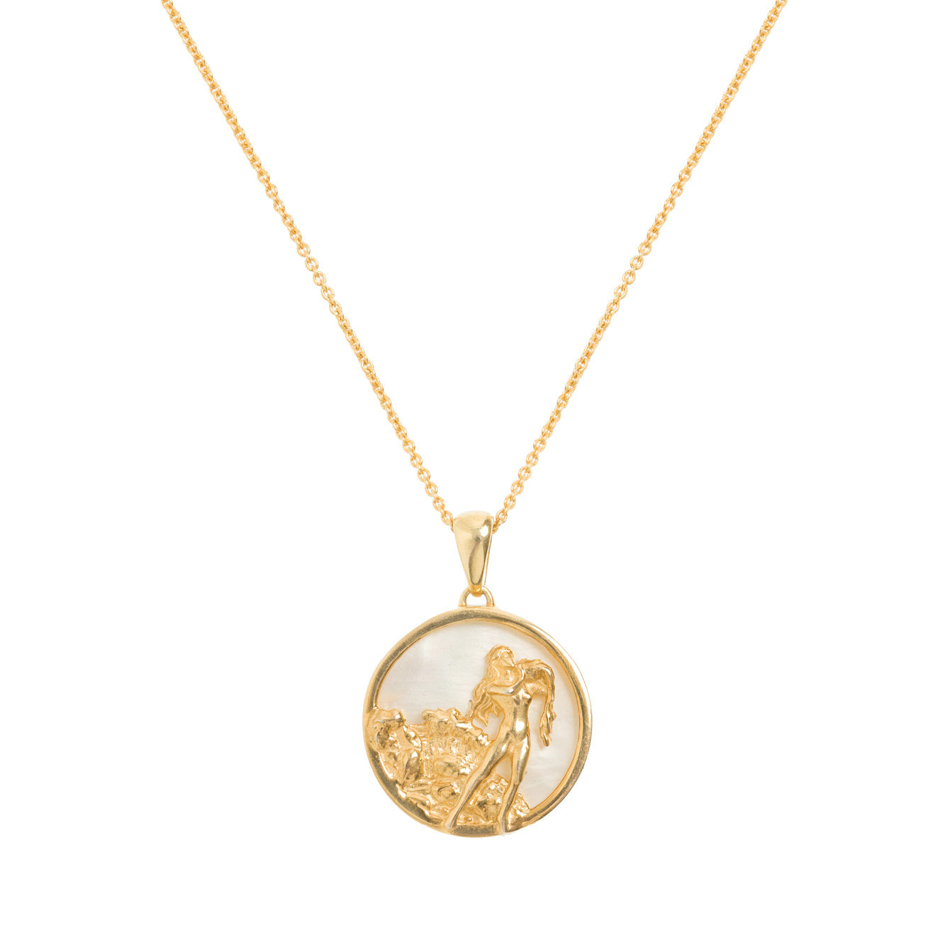 Freya Rose  - Aquarius, Gold Zodiac Necklace