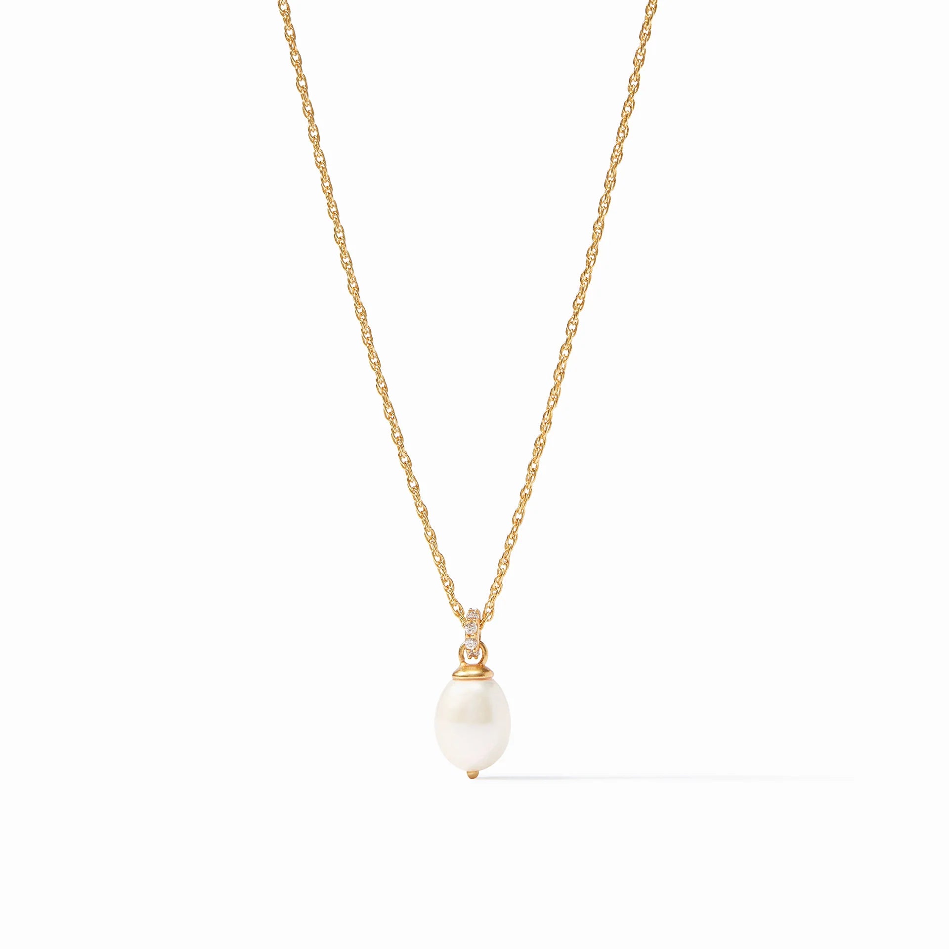 Julie Vos Celeste Pearl Solitaire Necklace
