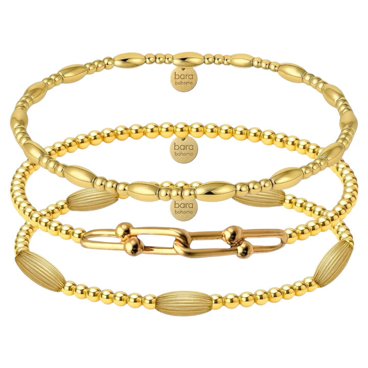 Gold Filled Beaded Bracelet Stack - Dubai