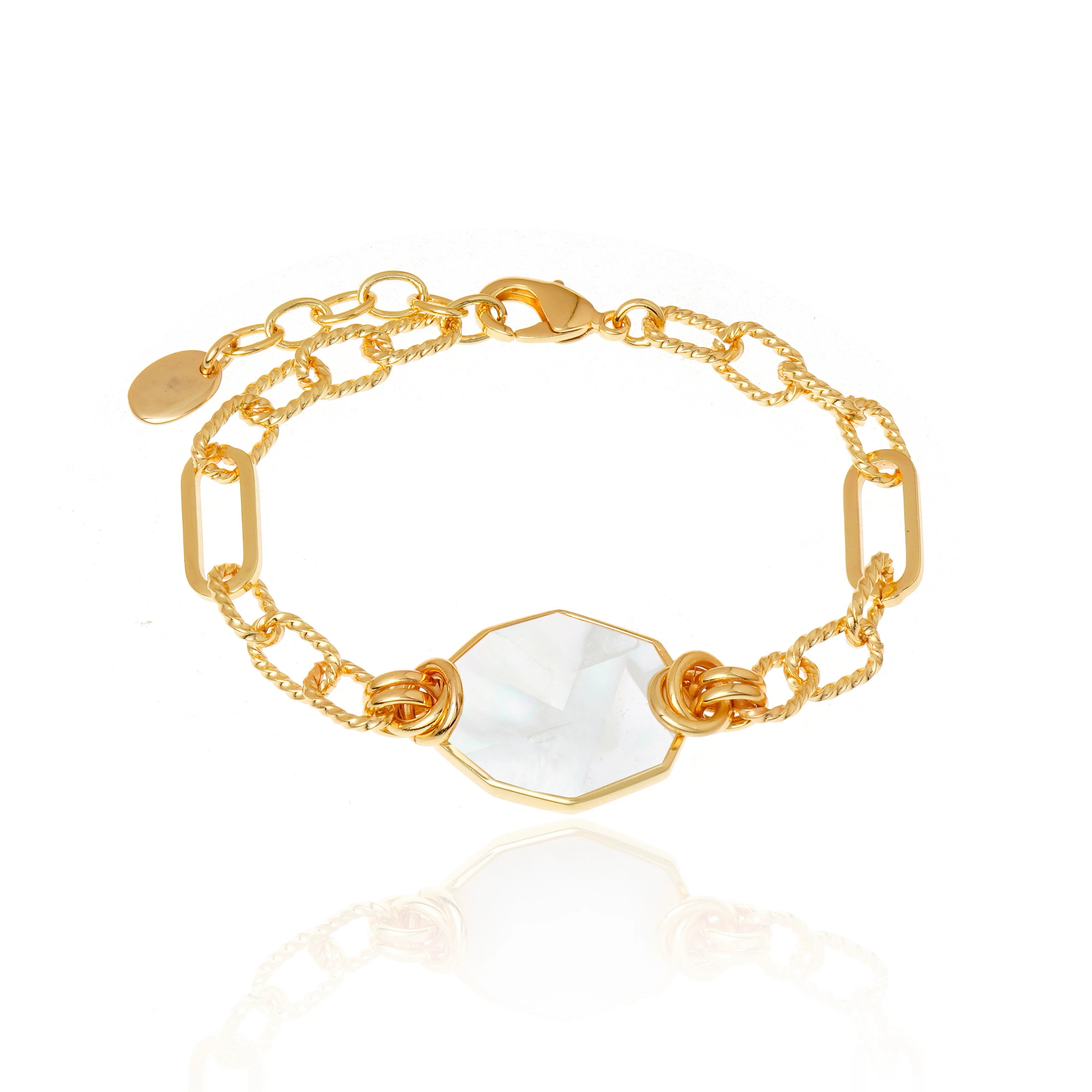 Cristina Sabatini Icon Link White Mother of Pearl Bracelet