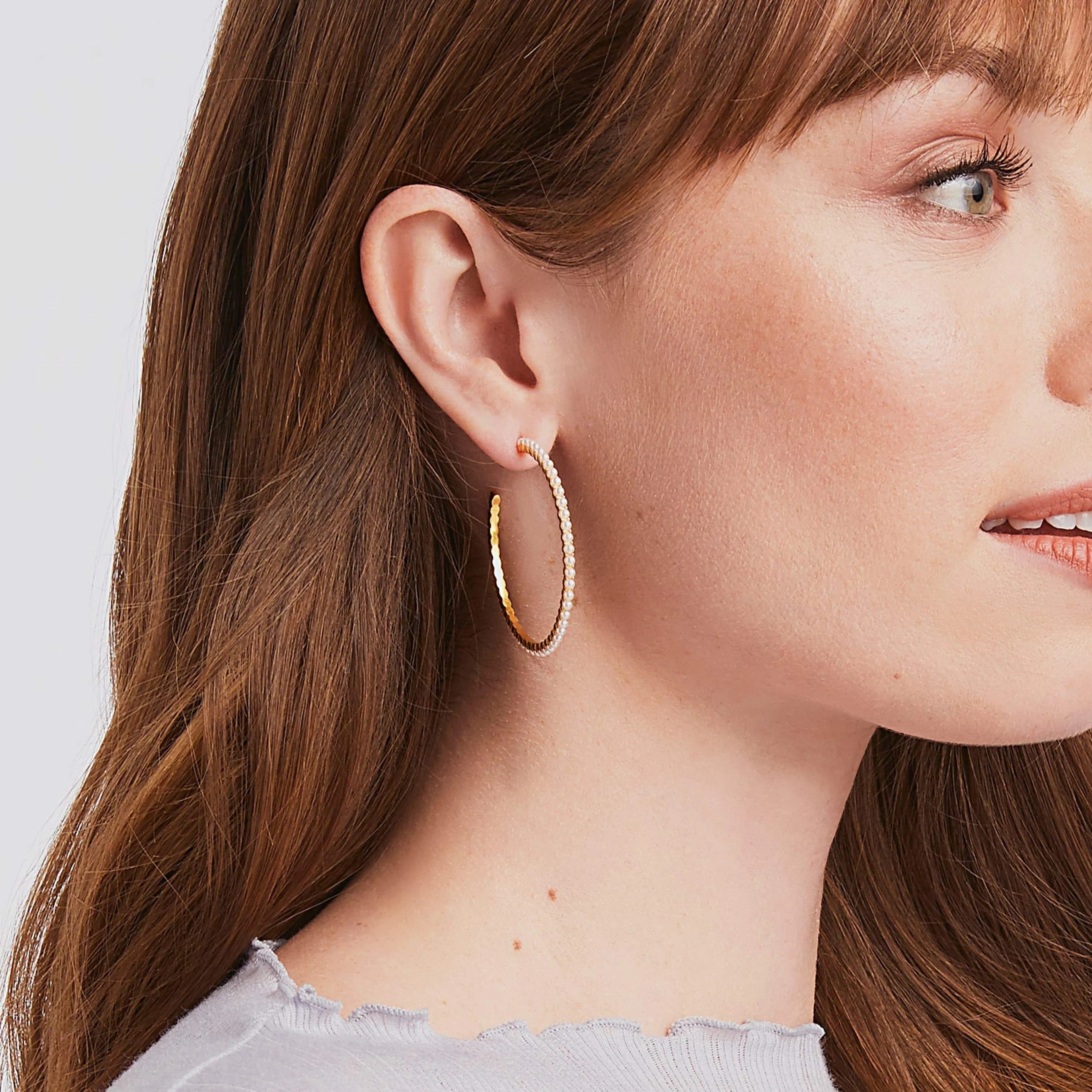 Julie Vos Juliet Hoop Pearl - Small
