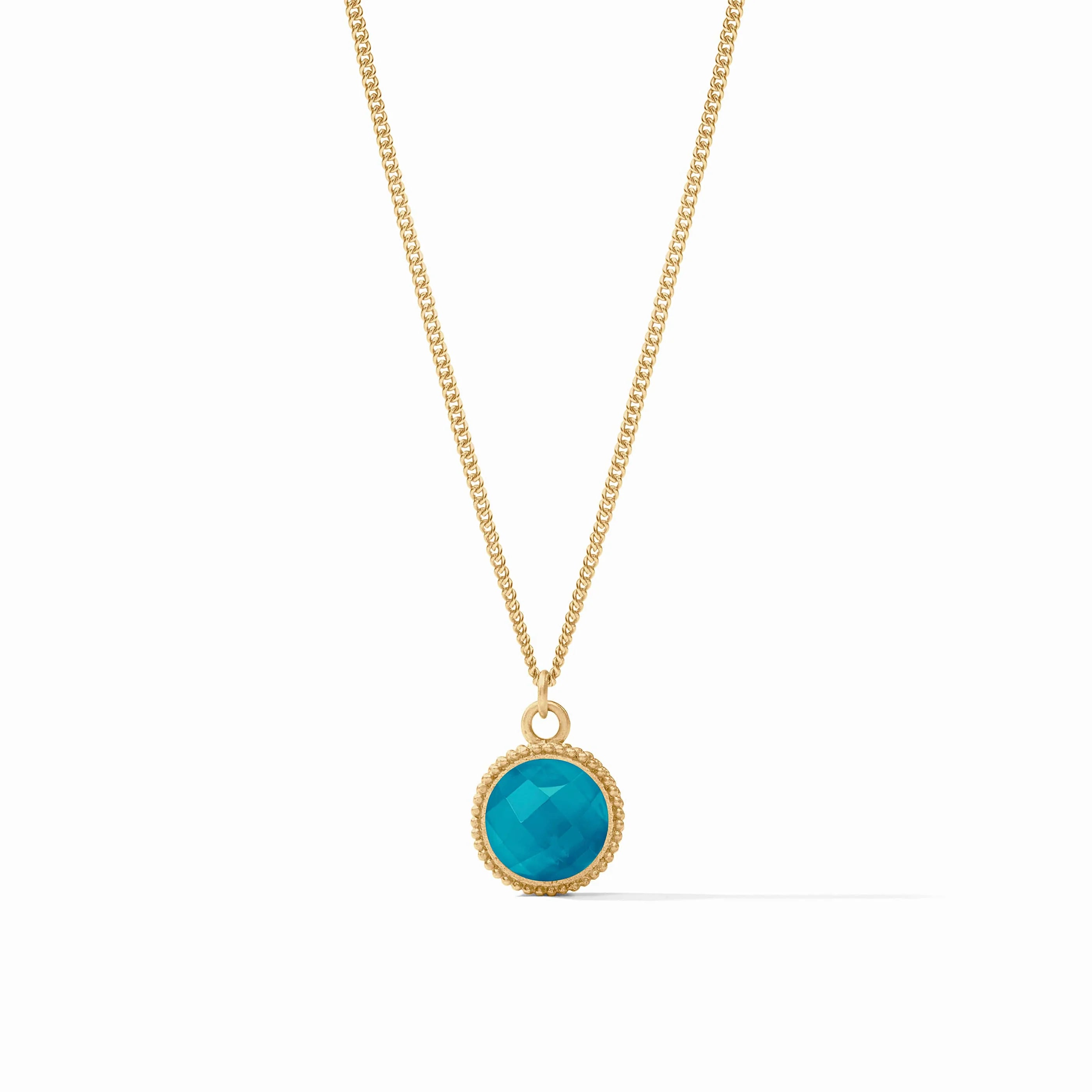 Julie Vos Fleur-de-Lis Solitaire Necklace - Iridescent London Blue