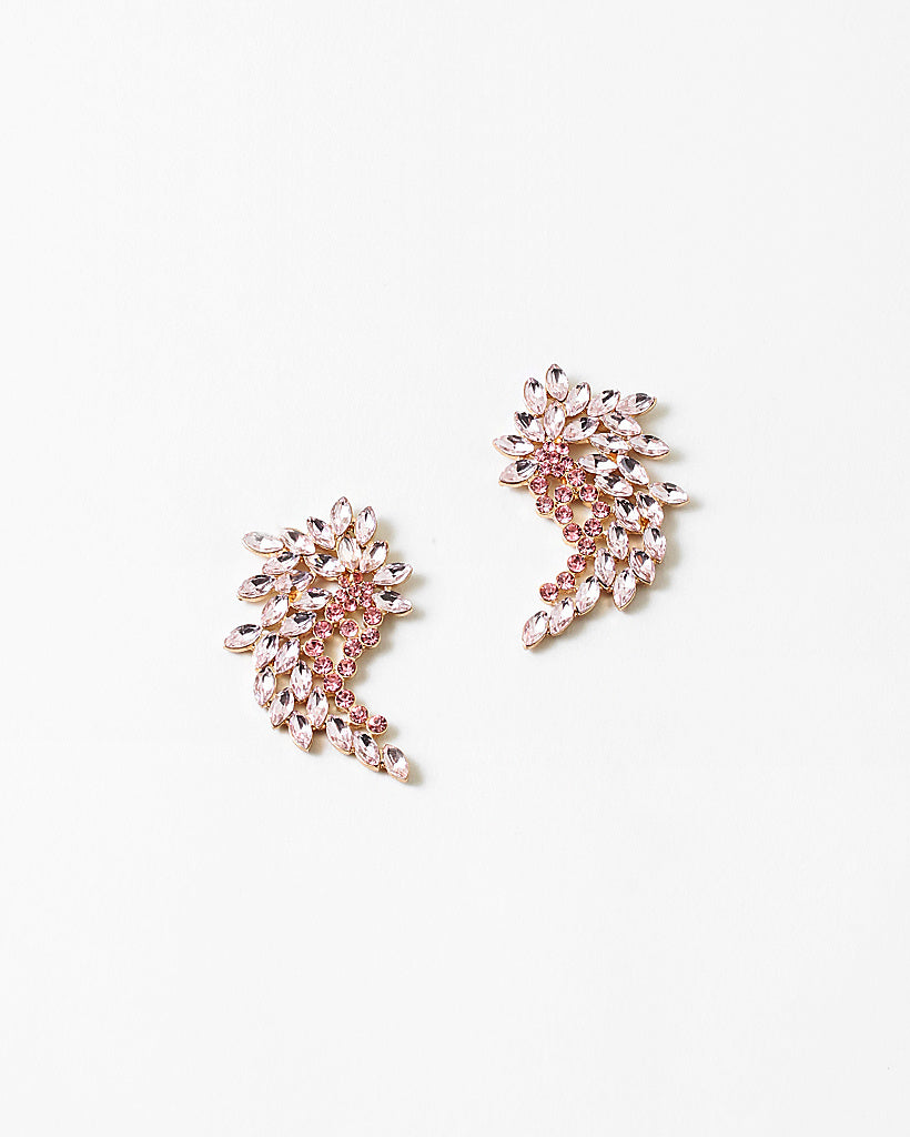 Crystal Feathered earrings - Clear