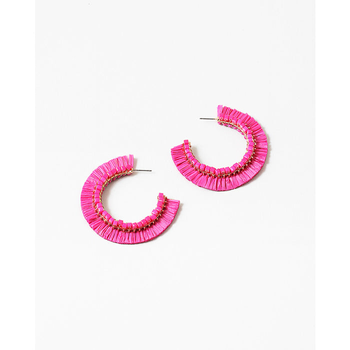 Rafia Hoop -Fushia