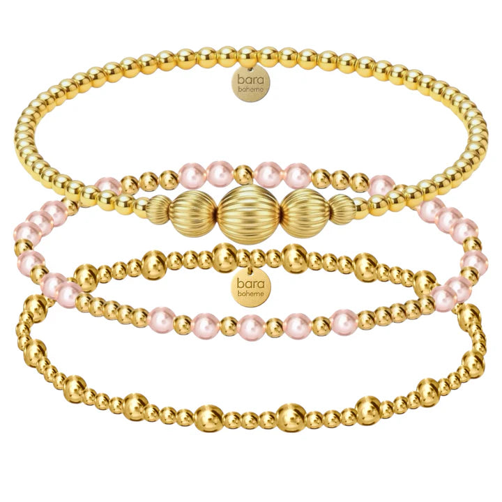 Gold Filled Beaded Bracelet Stack - The Hamptons