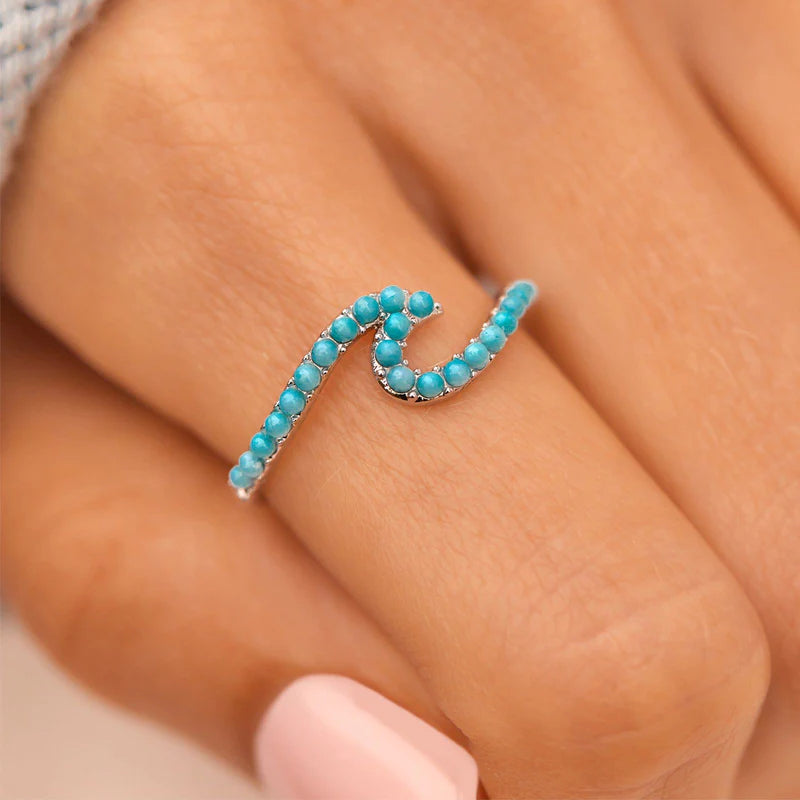 Pura Vida Neon Stone Wave Ring - Size 9