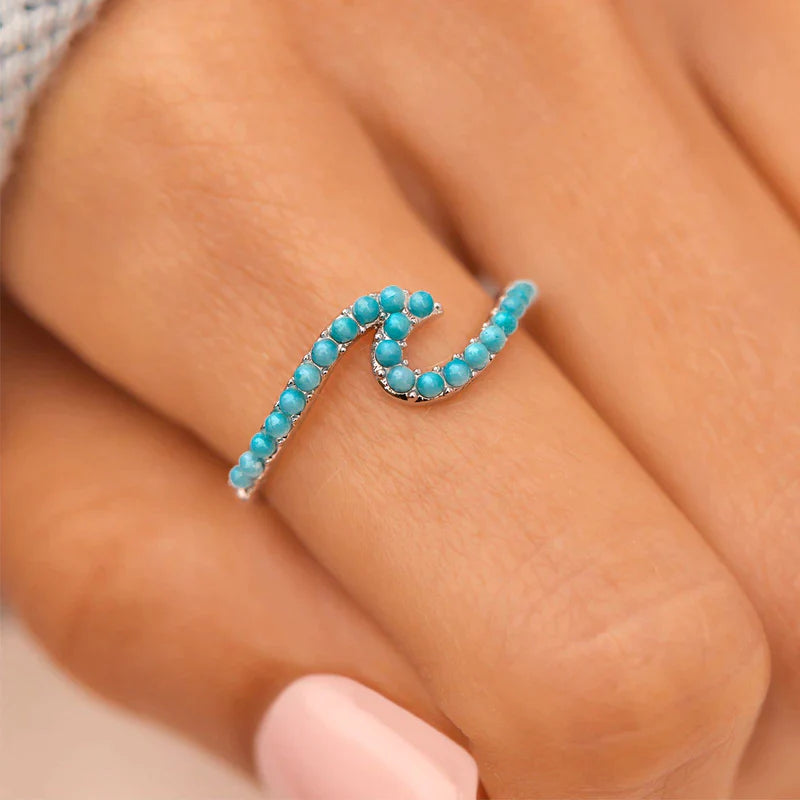 Pura Vida Neon Stone Wave Ring - Size 7