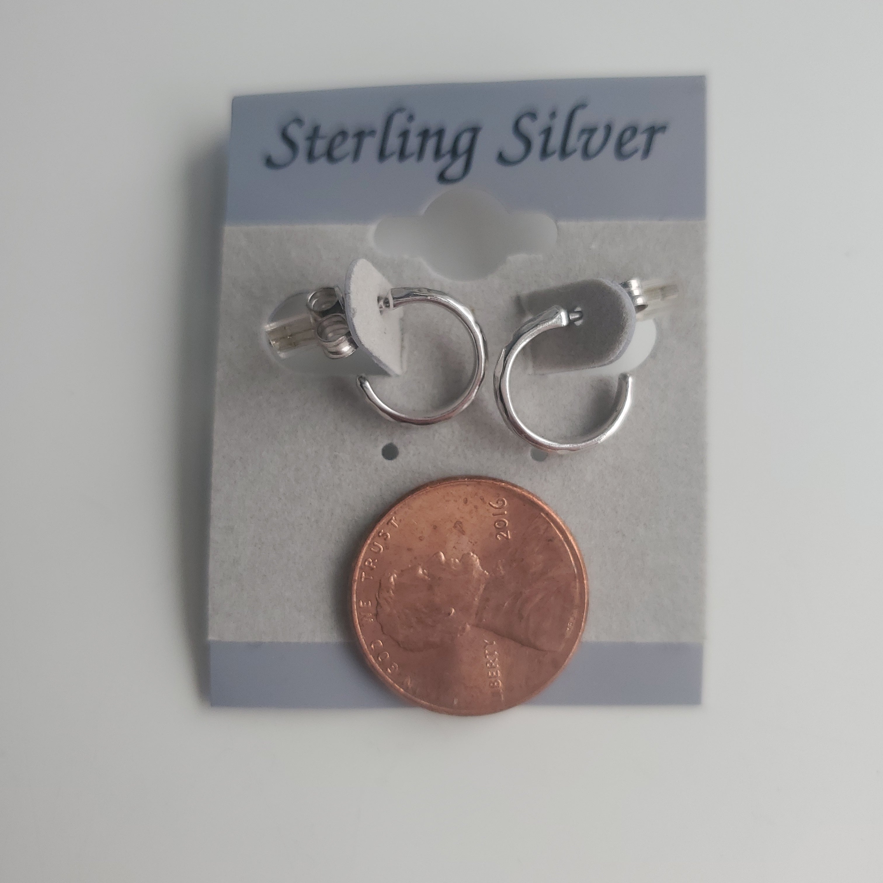 Sterling Silver Hammered Small Hoop