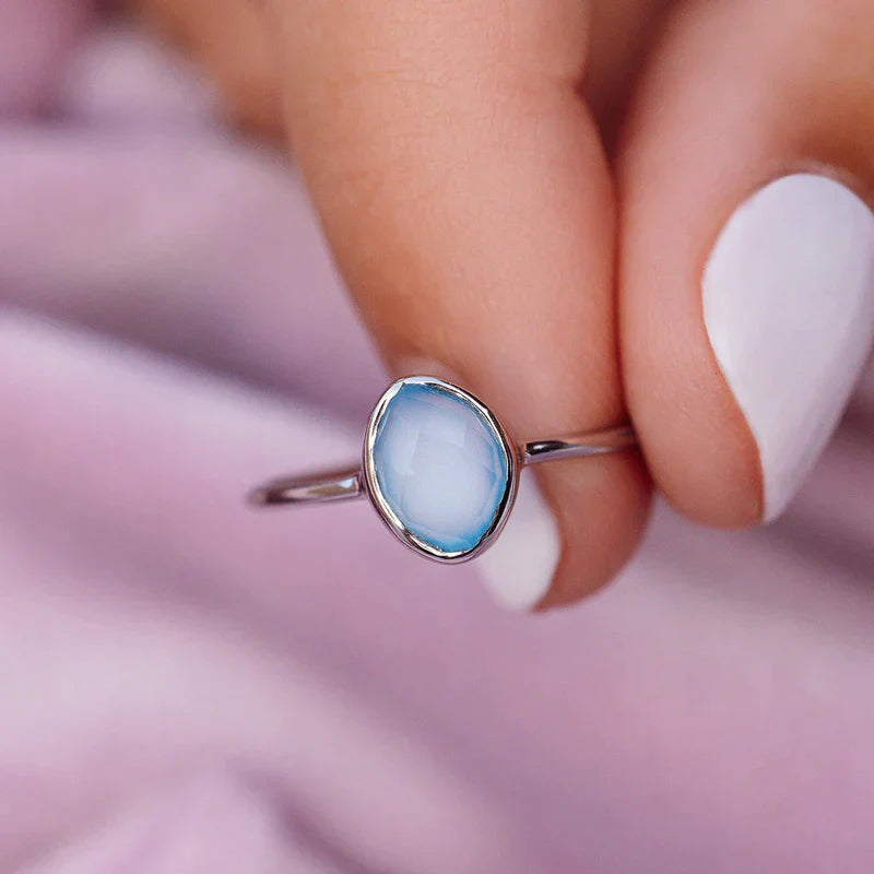 Pura Vida Silver Organic Stone Ring - Size 8
