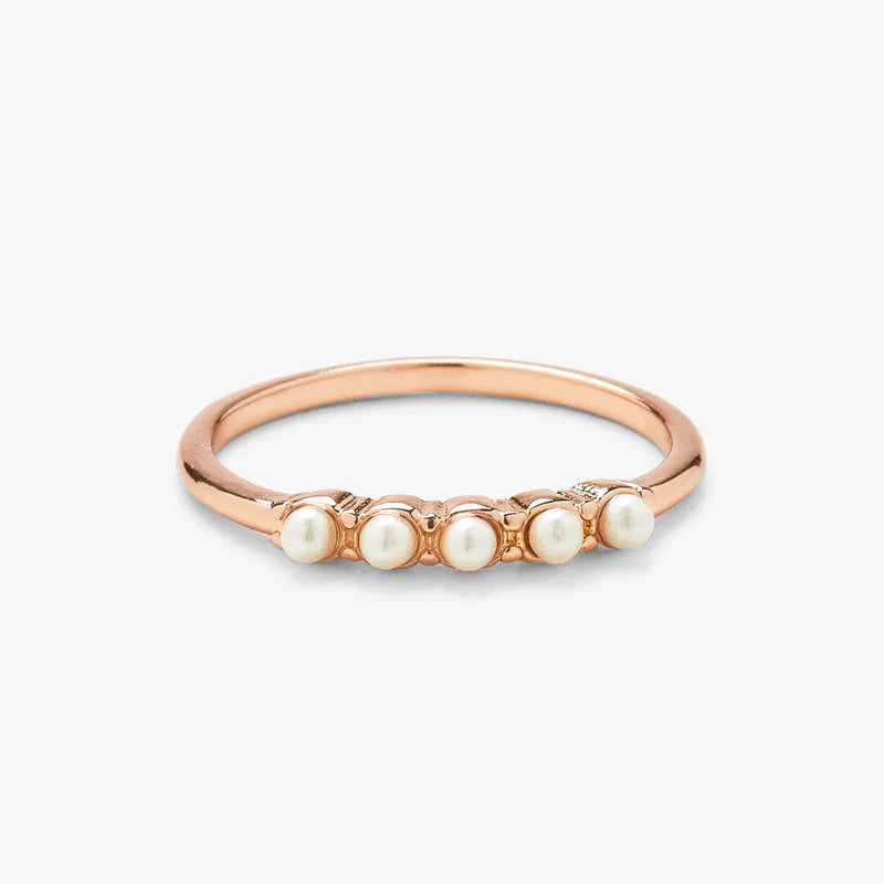 Pura Vida Mini Pearl Pave Ring Size