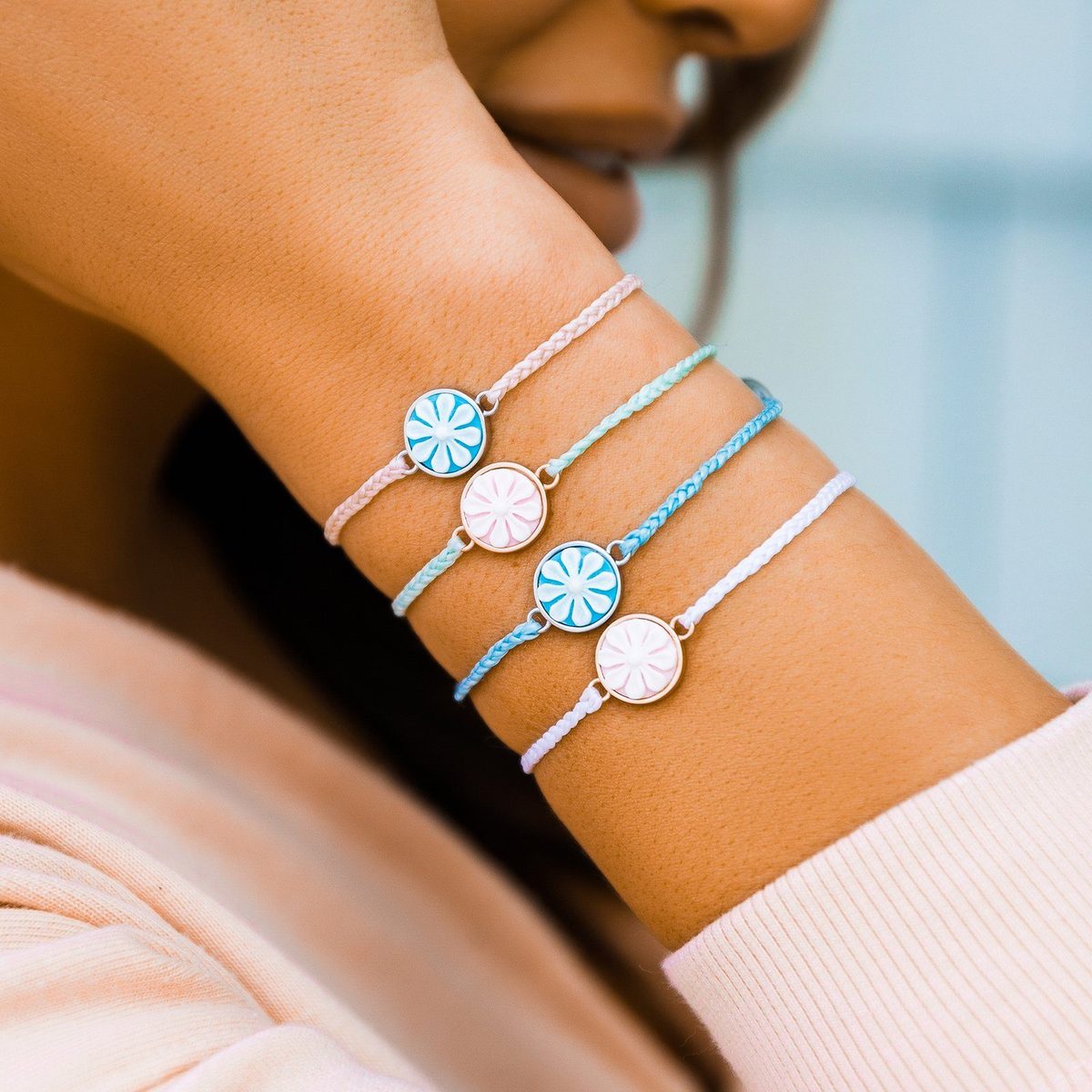 Pura Vida Cameo Charm Bracelet - Rose Gold - White