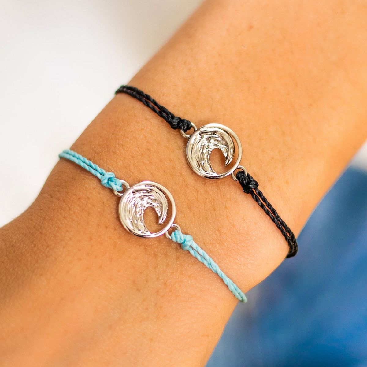 Pura Vida Swell Charm Bracelet - Silver - Black