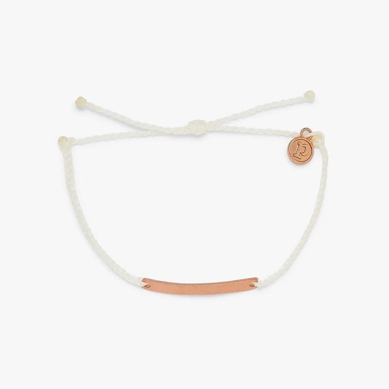 Pura Vida Hammered Bar Charm Bracelet - White