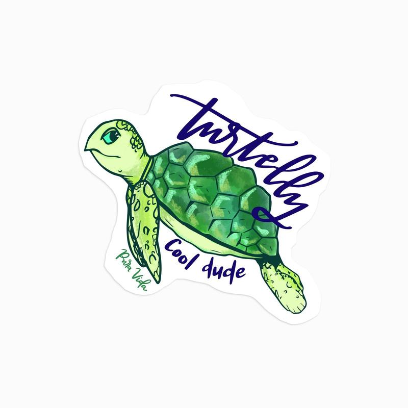 Pura Vida Turtelly Cool Sticker