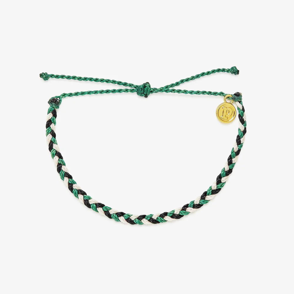 Pure Vida Multi Mini Braided Bracelet -  Green and Black