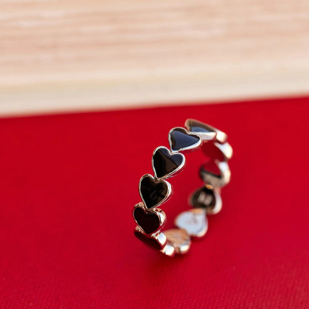 Pure Vida Mood Love Hearts Band Ring