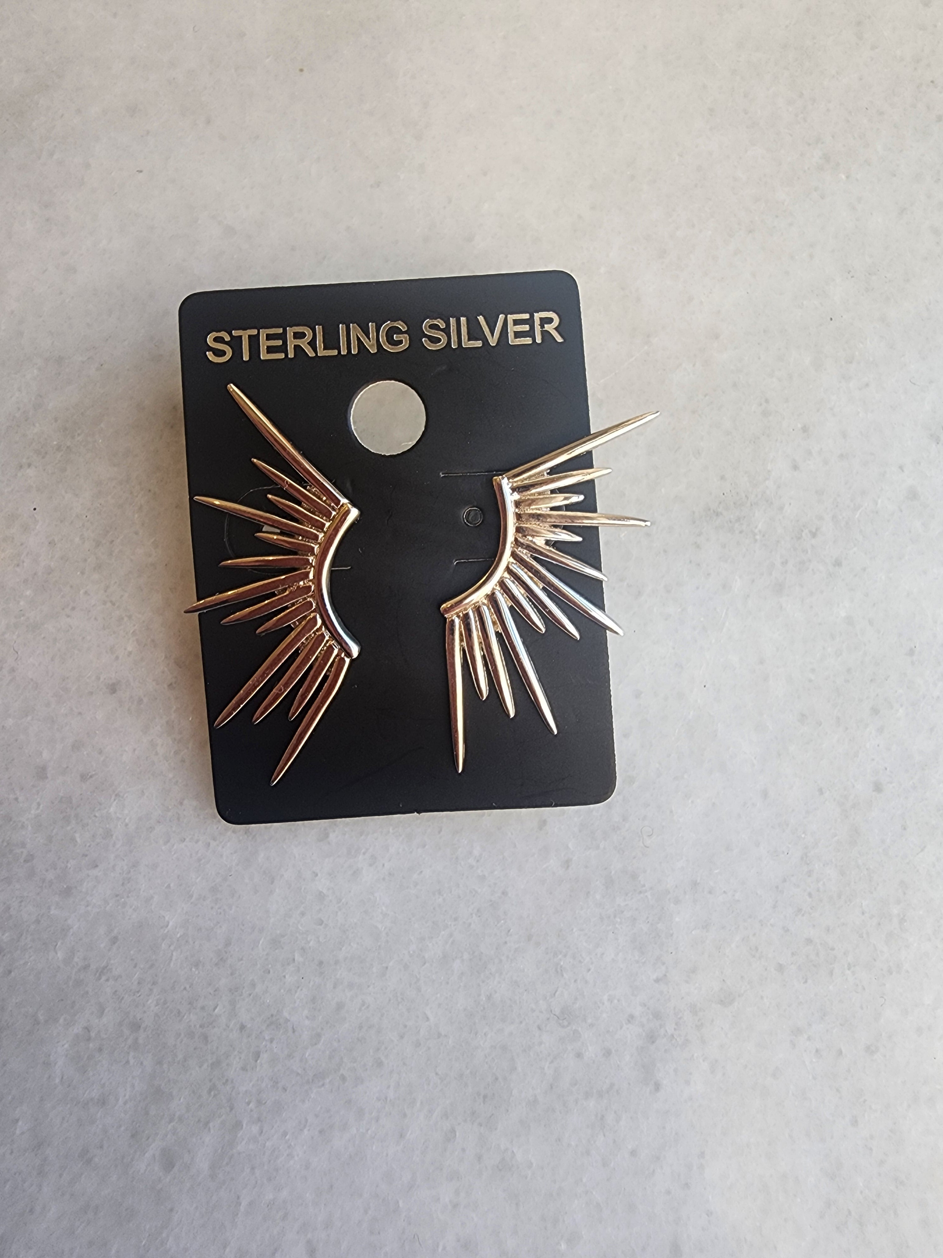Sterling Silver Burst Earrings