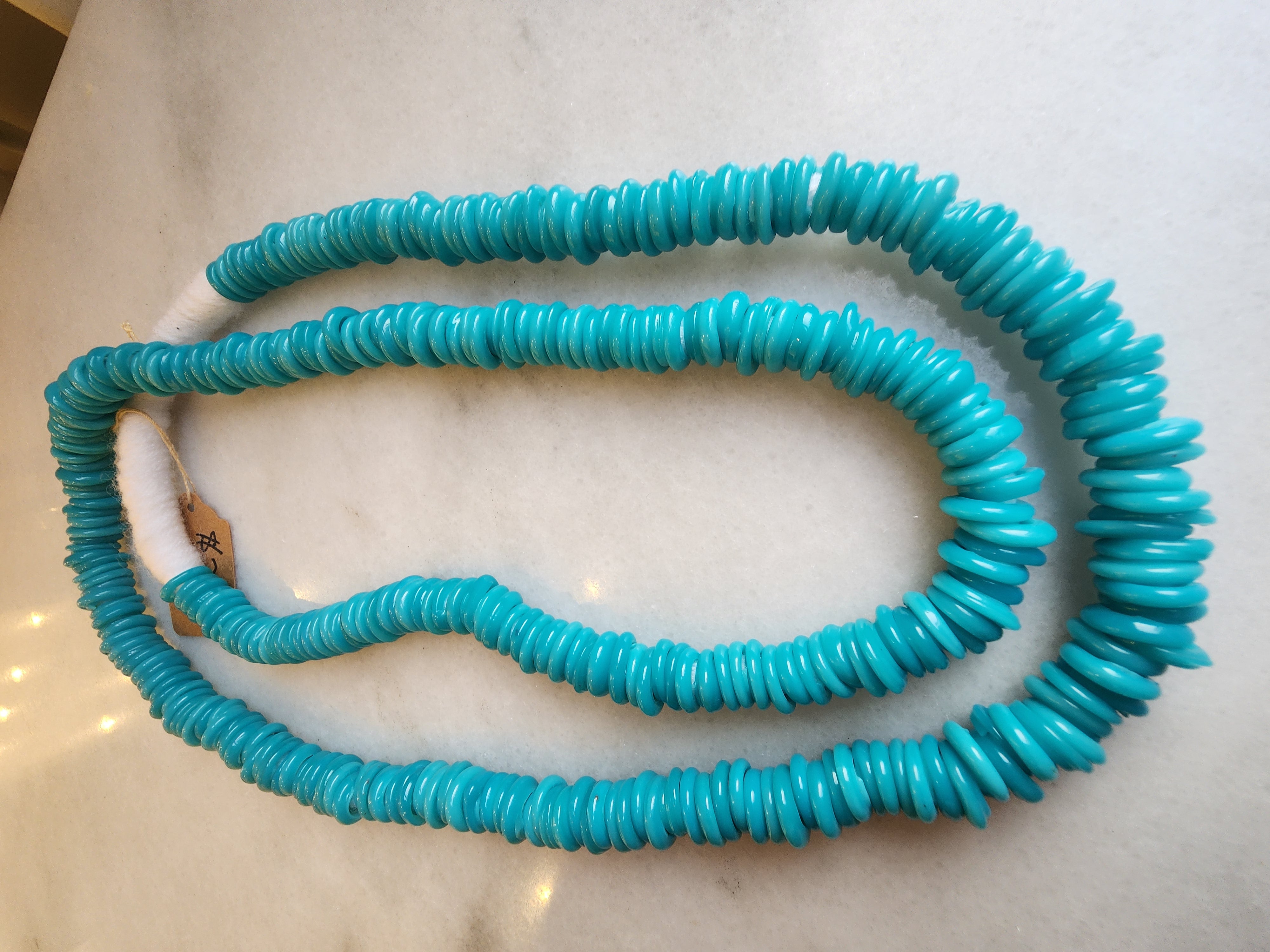 Cristina V. Trade Beads - Teal polished