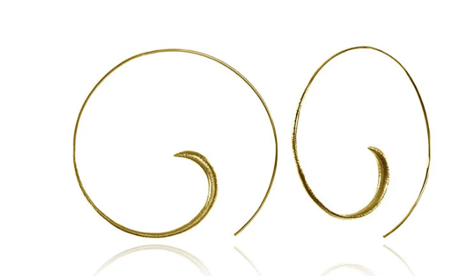 Sikara and Co. Bushed 18k Gold Plated Swirly Earrings - Small