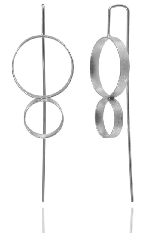 Sikara and Co. Berlin Brushed Double Circle Pin Earrings