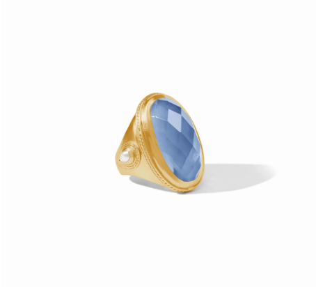 Julie Vos Cannes Statement Ring - Iridescent Chalcedony Blue