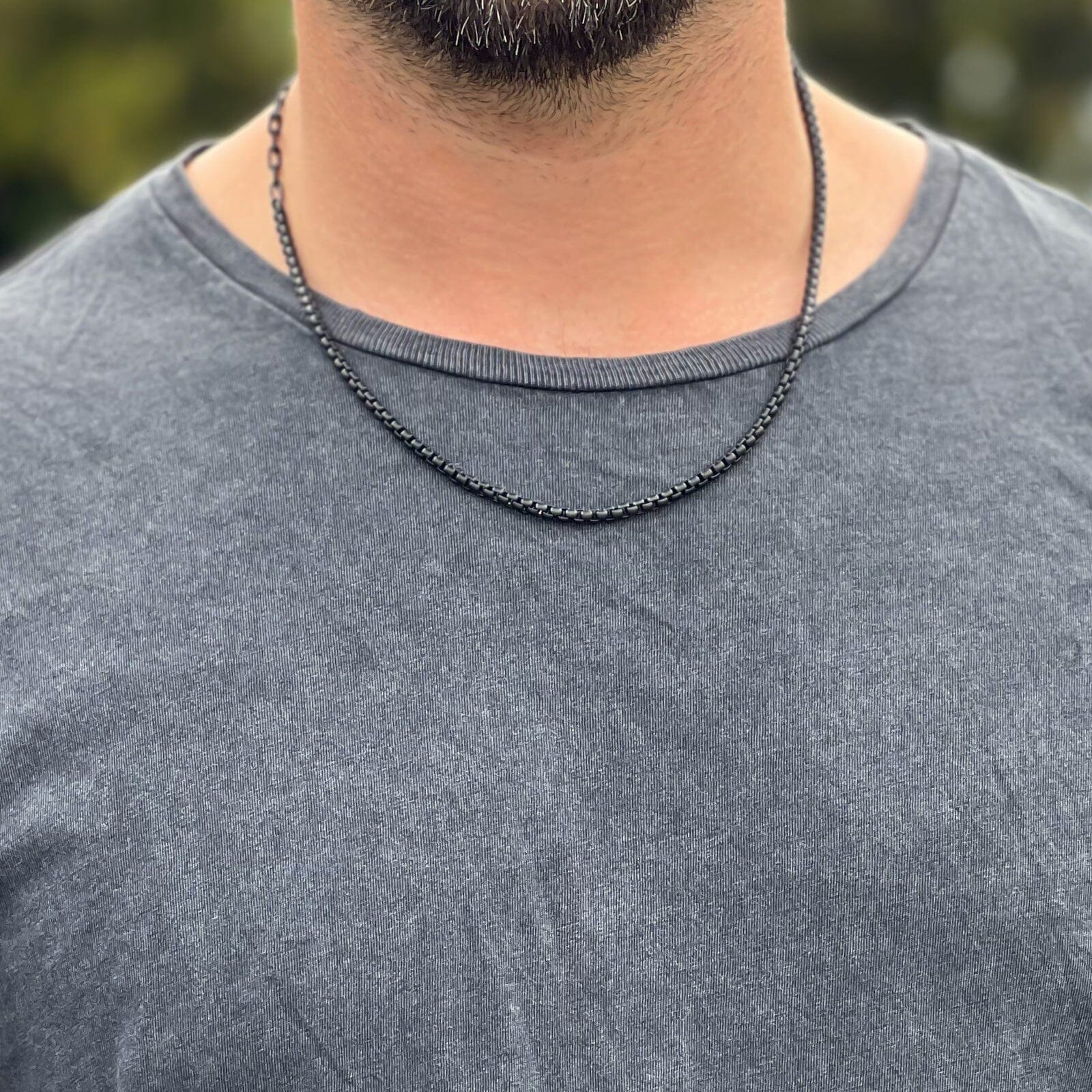Pura Vida Men's Rolo Chain in Black
