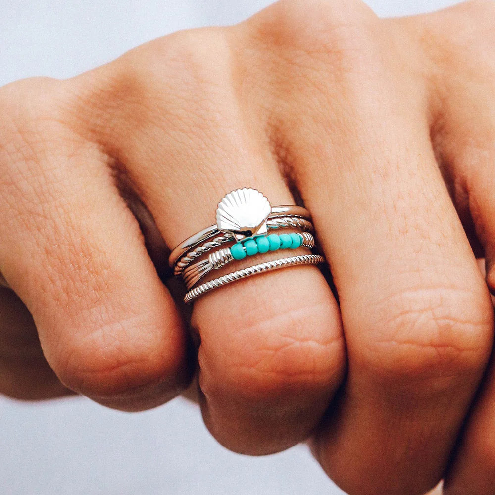 Pure Vida Shell Ring Stack