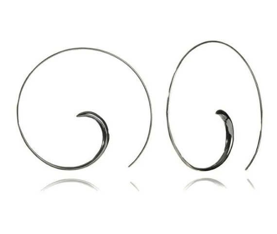 Sikara and Co. Classic Silver Swirly Earrings - Extra Large