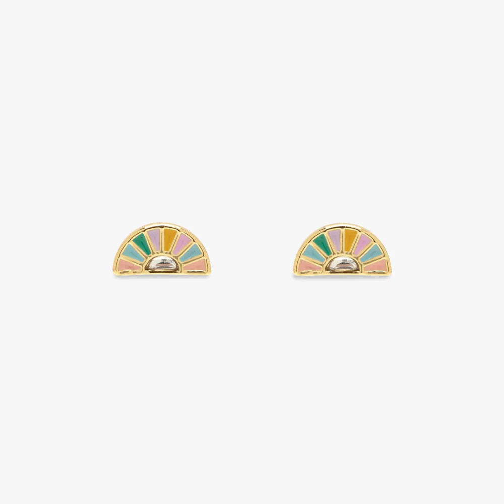 Pura Vida Sunset Striped Stud Earrings - Gold