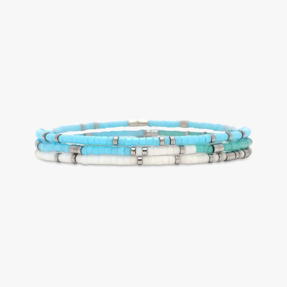 Pura Vida Seafoam Dream Stretch Bracelet Set of 3