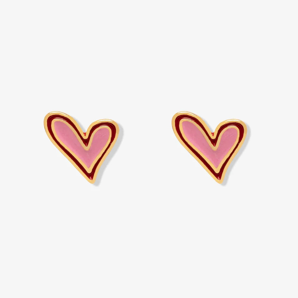 Pure Vida Abstract Heart Stud Earrings