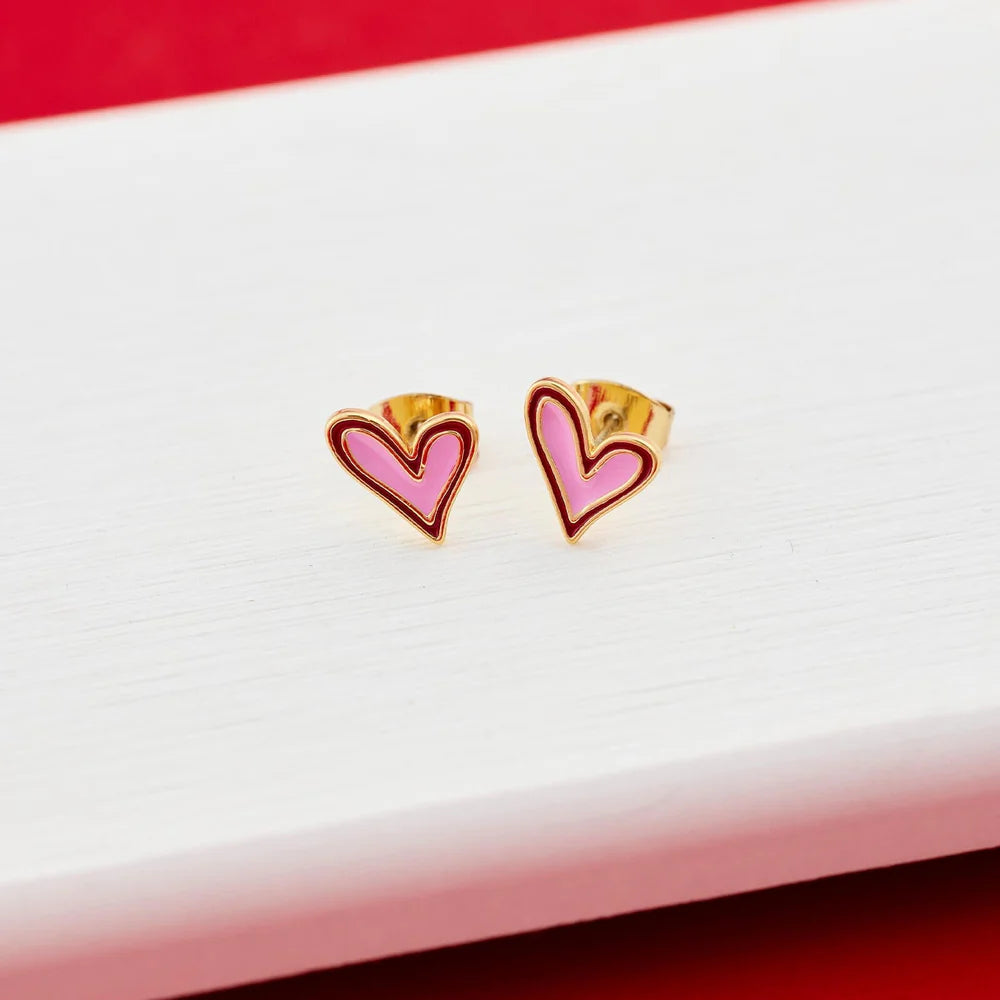 Pure Vida Abstract Heart Stud Earrings