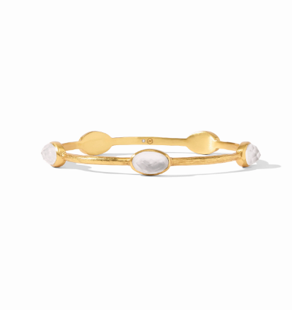 Julie Vos Ivy Stone Bangle - Iridescent Clear Crystal