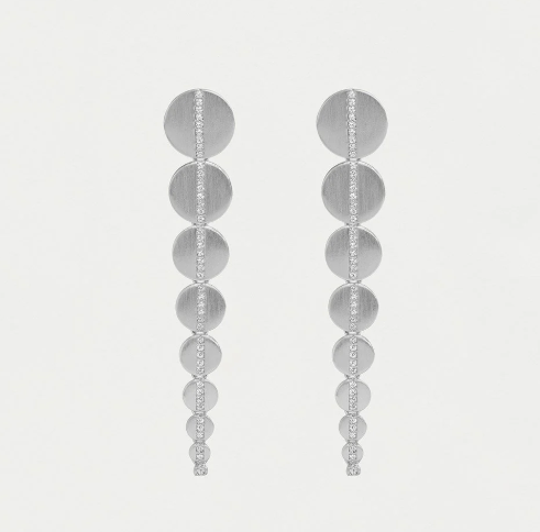 Dean Davidson Petit Pavé Statement Drop Earrings - Palladium