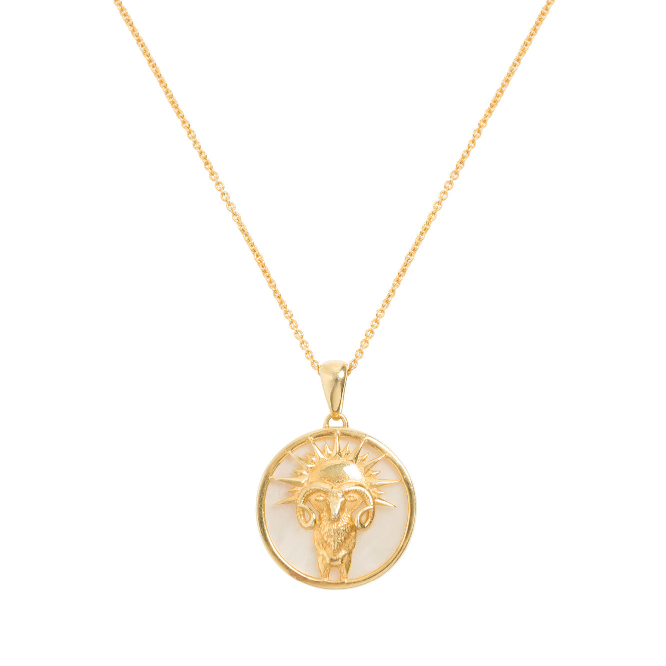 Freya Rose  - Aries, Gold Zodiac Necklace