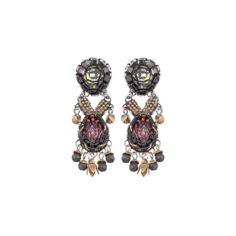 Ayala Bar Black Stylish Earrings Tiger Eye Set