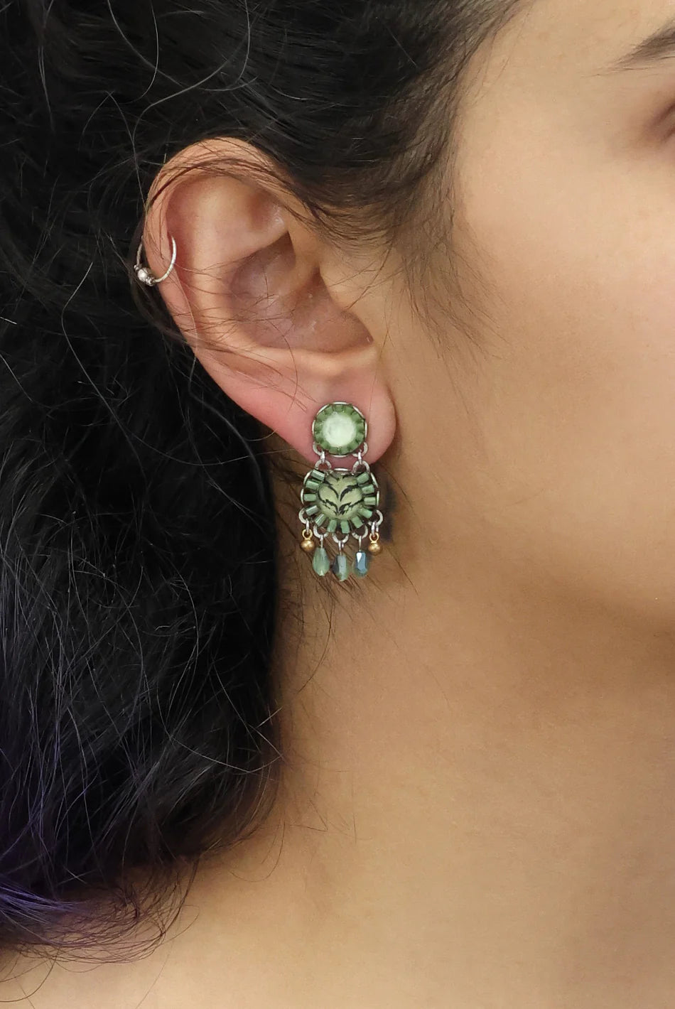 Ayala Bar - Eucalyptus Set - Florin Earrings