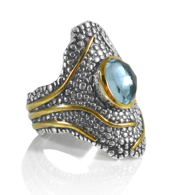 Sikara and Co. Jungle Trek Ring Blue Topaz