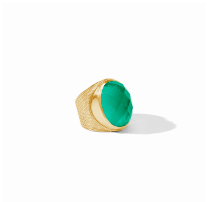 Julie Vos Verona Statement Ring - Iridescent Emerald Green