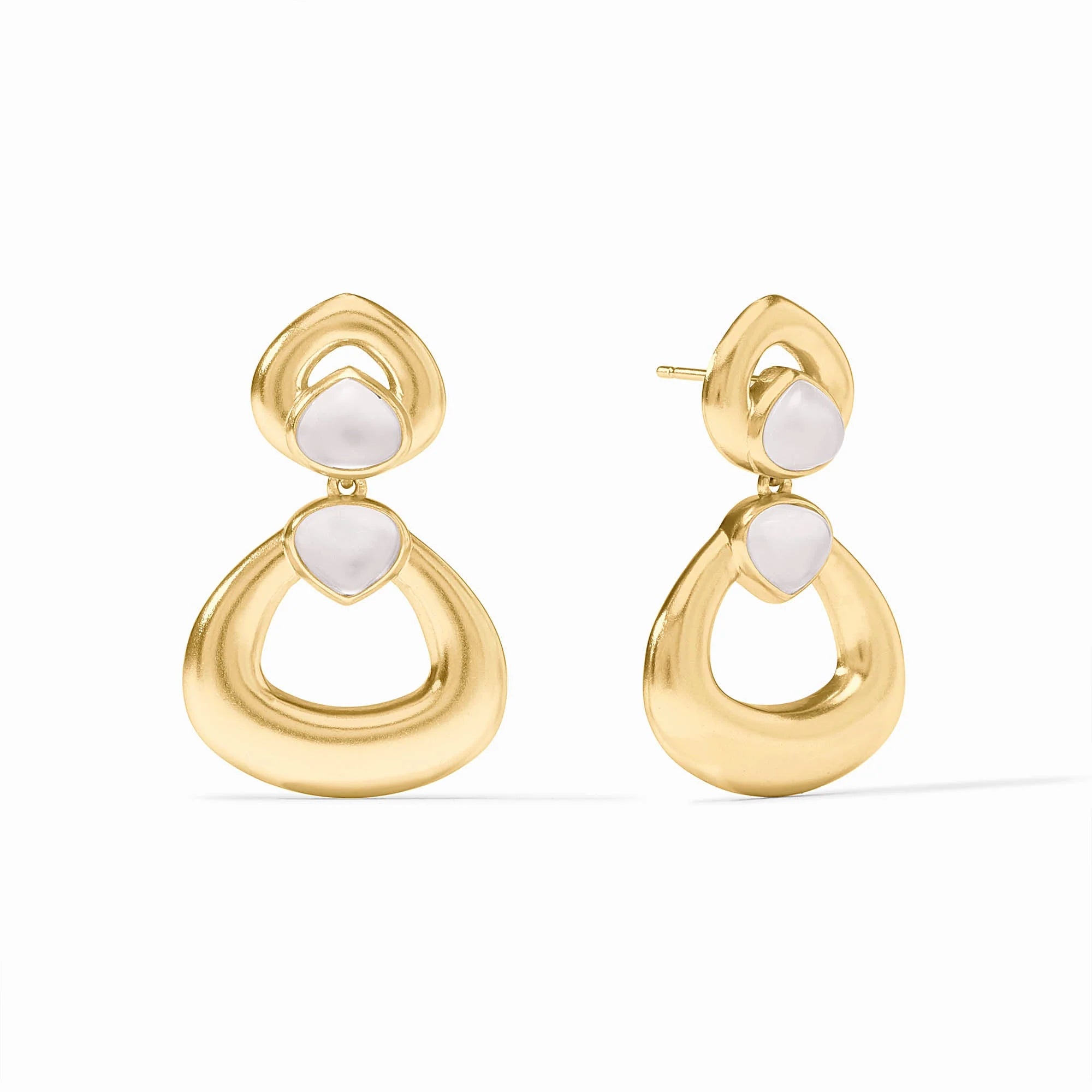 Julie Vos Dolce Statement Earring - Iridescent Clear Crystal