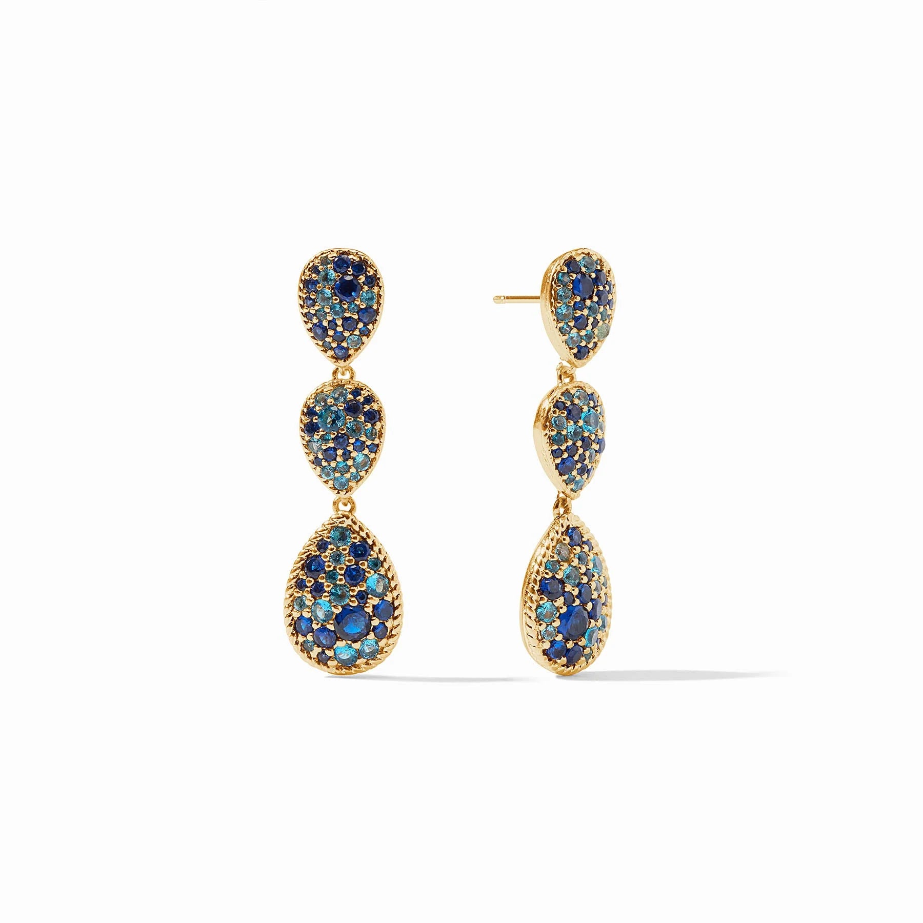 Julie Vos Luna Teardrop Tier Earring Ombré Blue