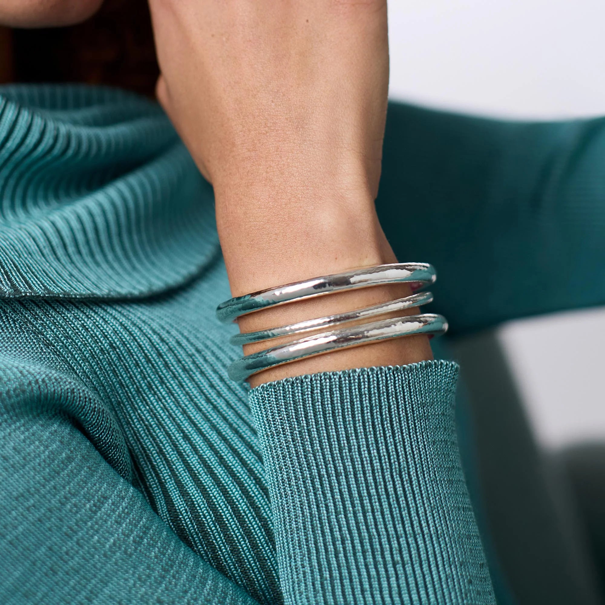 Julie Vos Havana Demi Bangle Silver - Medium
