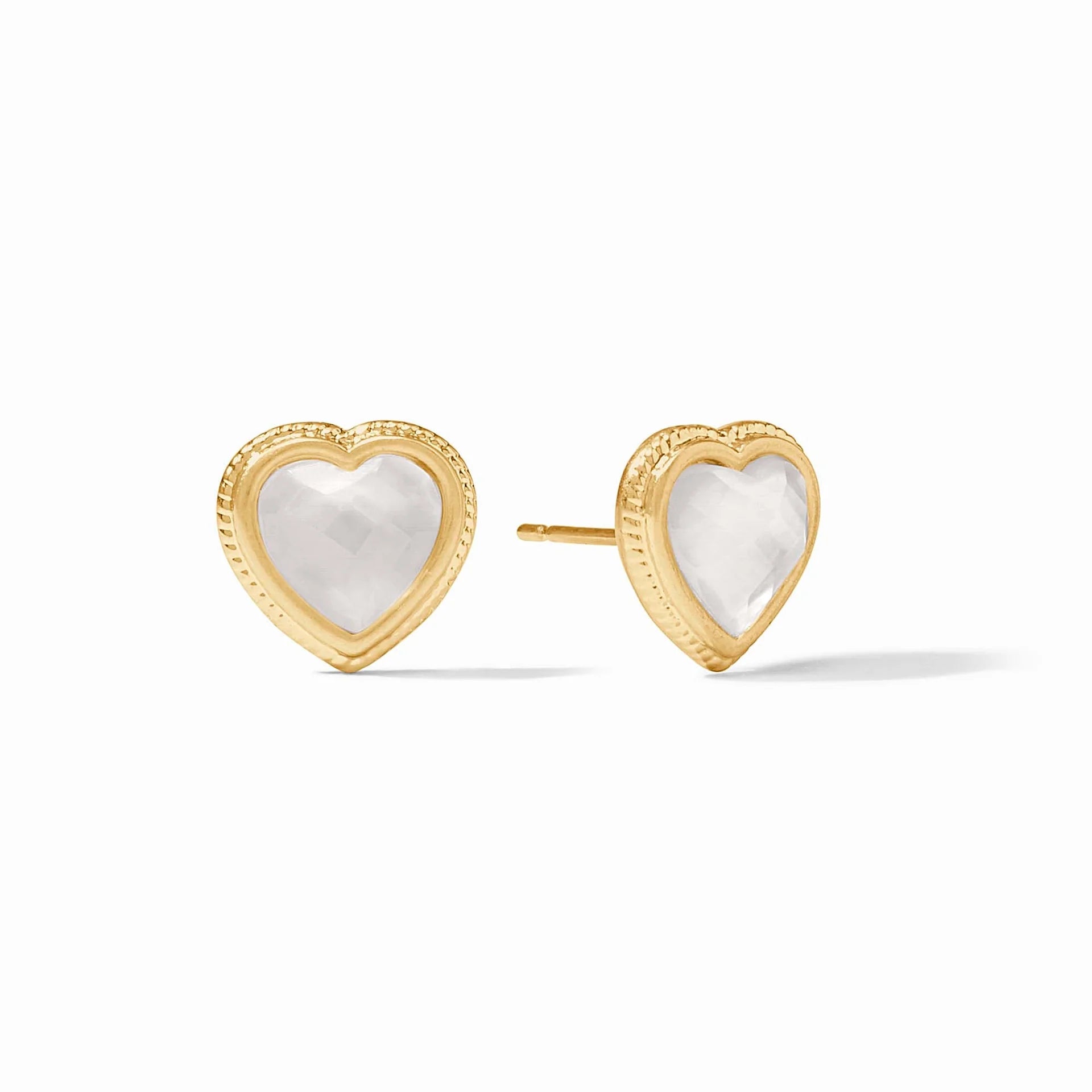 Julie Vos Heart Stud - Iridescent Clear Crystal