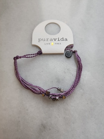 Pura Vida Heart Malibu Bracelet in Lavender