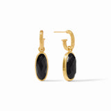 Julie Vos Ivy Stone Charm Hoop Earring -  Obsidian Black