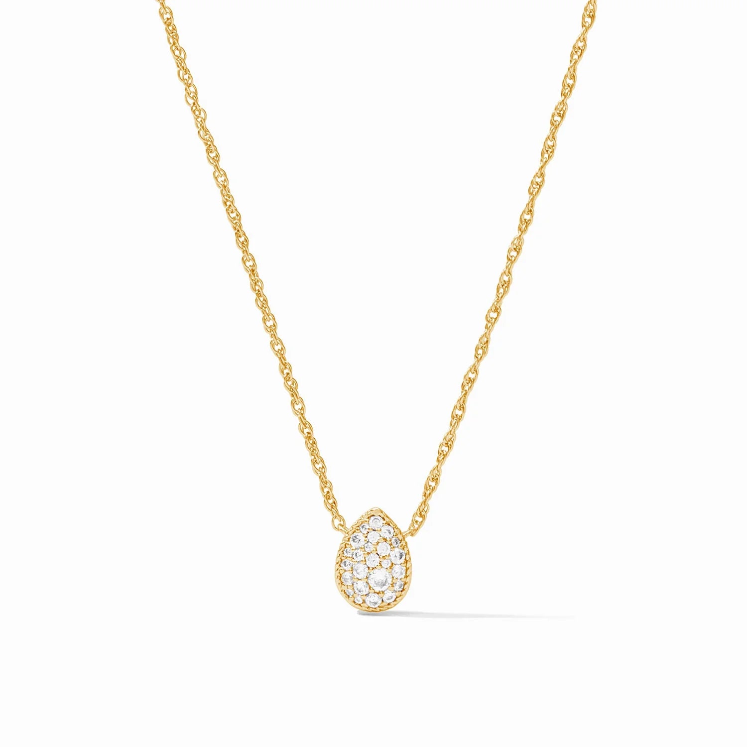 Julie Vos Luna Teardrop Delicate Necklace - Cubic Zirconia