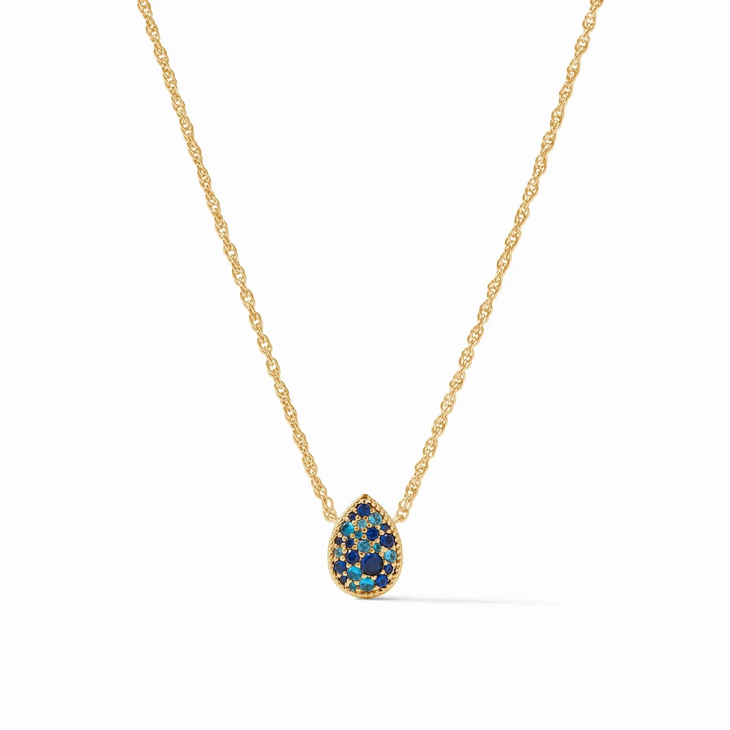 Julie Vos Luna Teardrop Delicate Necklace - Ombre Blue